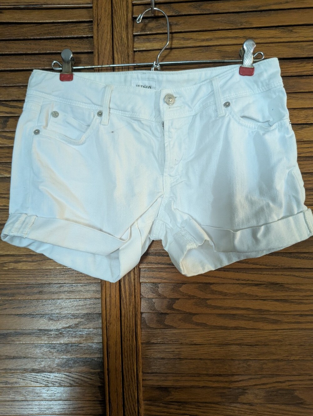 Hudson Jeans White Denim Shorts Women's Size 27